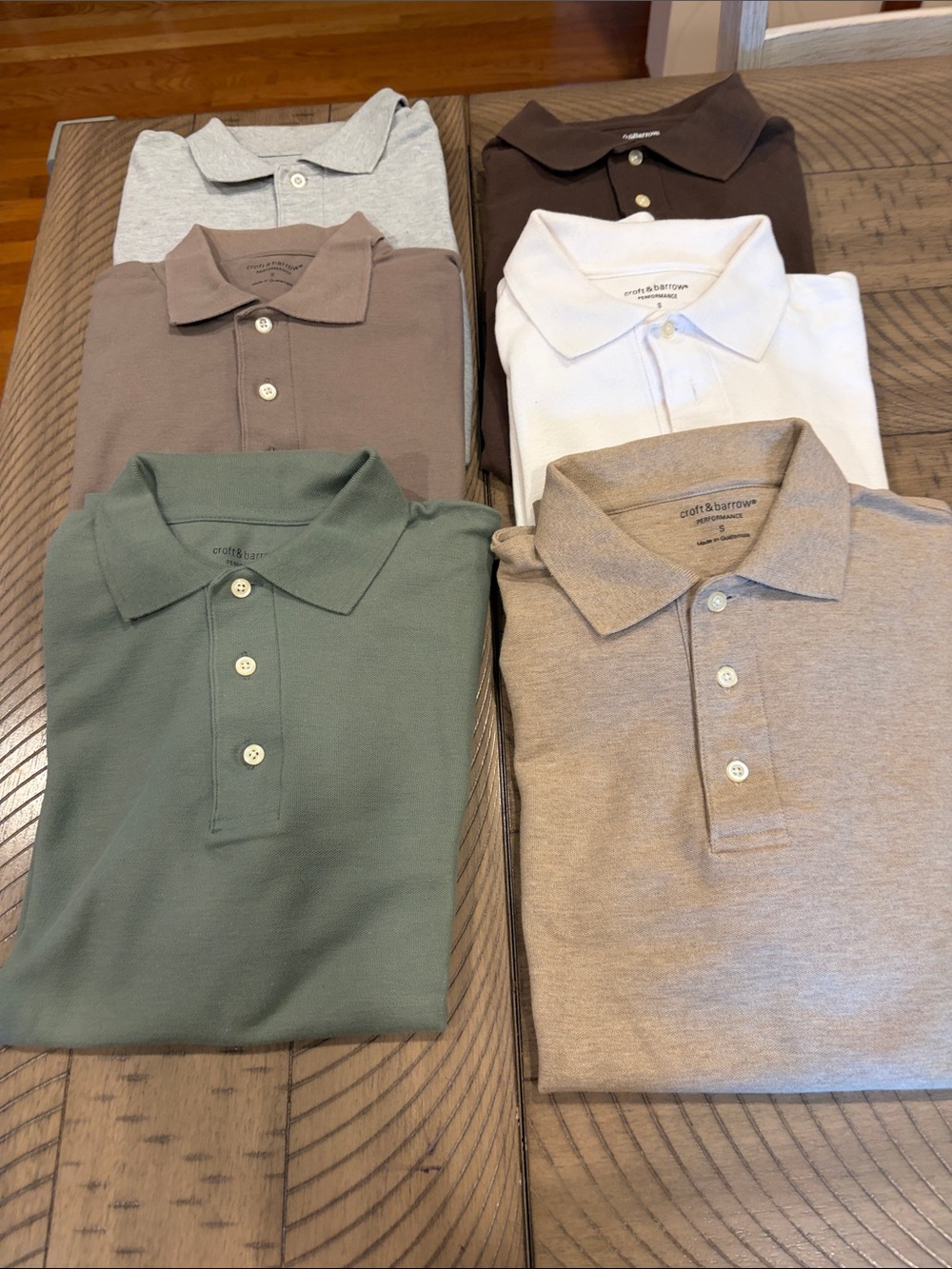 croft & barrow Men's Polo Pack in Green, Brown, White, Gray, Tan, Beige